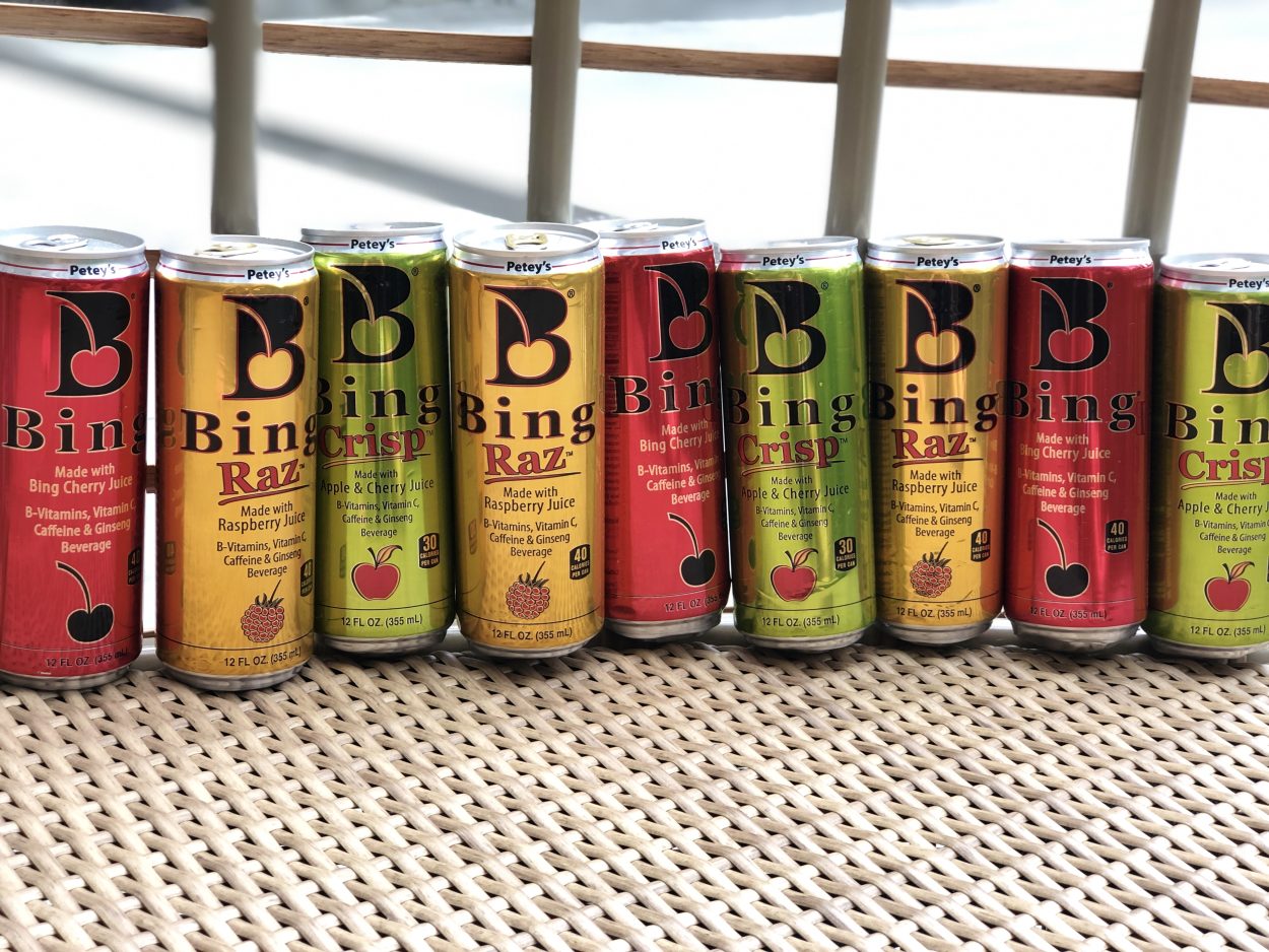 Cans of Bing energy drink in different flavor