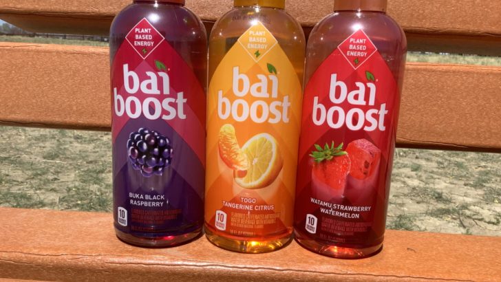 Three bottles of Bai Boost in different flavors