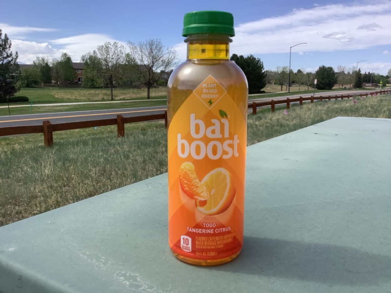 A botte of Bai Boost energy drink