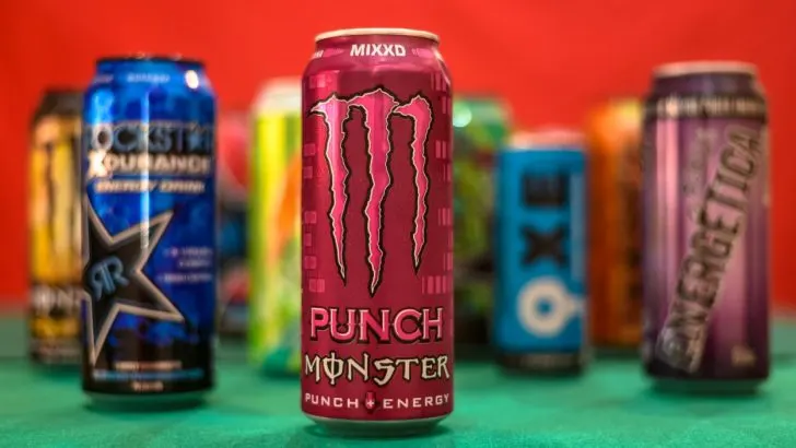 cans of different energy drinks