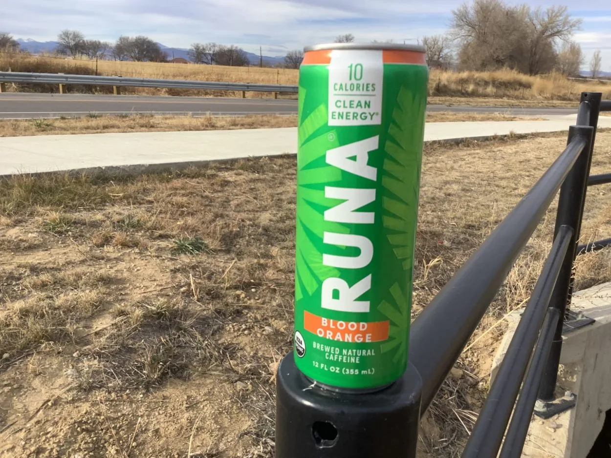 A can of RUNA Energy in Blood Orange flavor