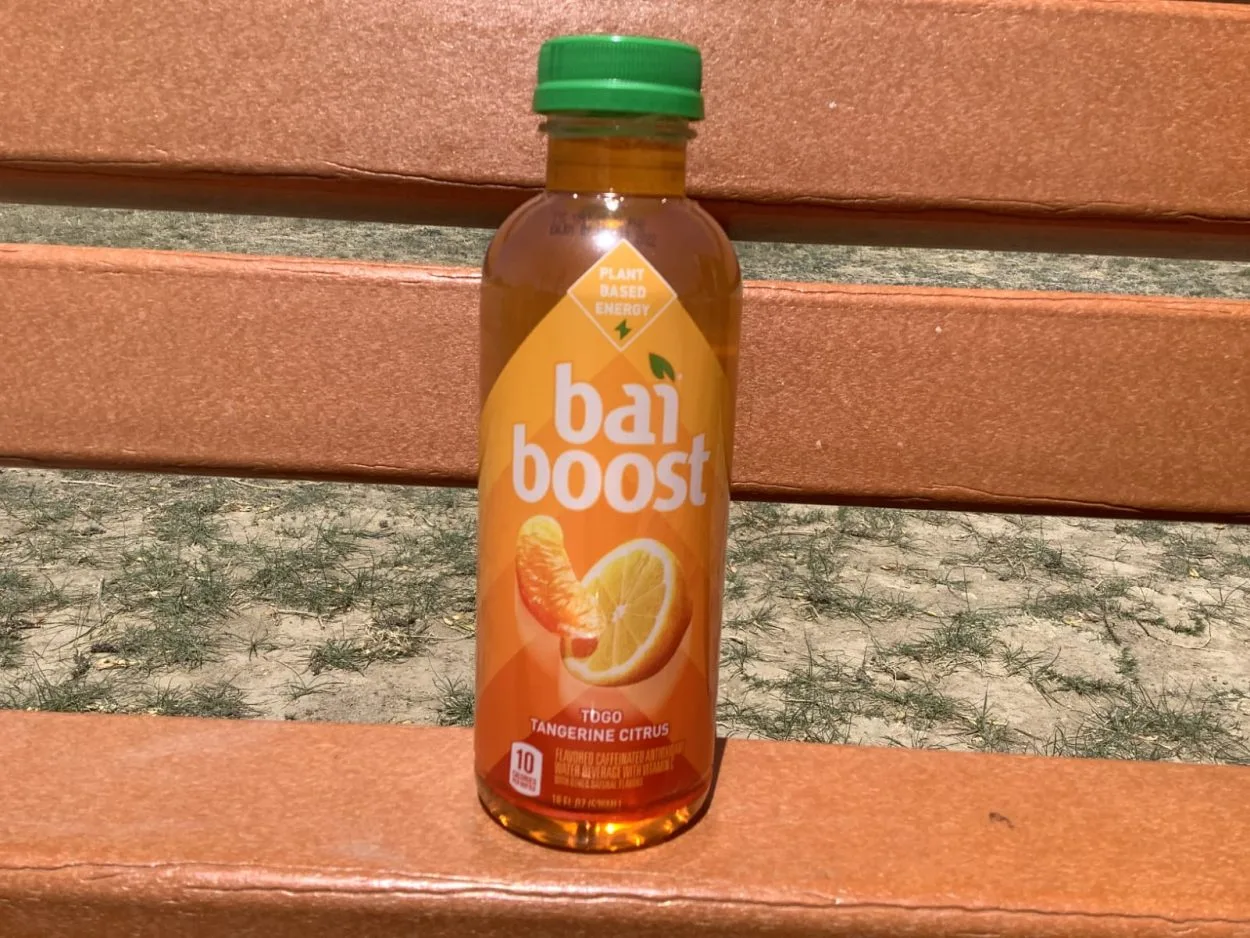 A bottle of Bai Boost of Togo Tangerine Citrus