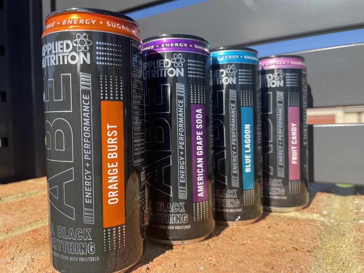 All four flavors of ABE energy drinks